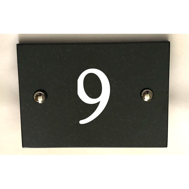 Brumby 10cm H Reflective Stone House Number, 9