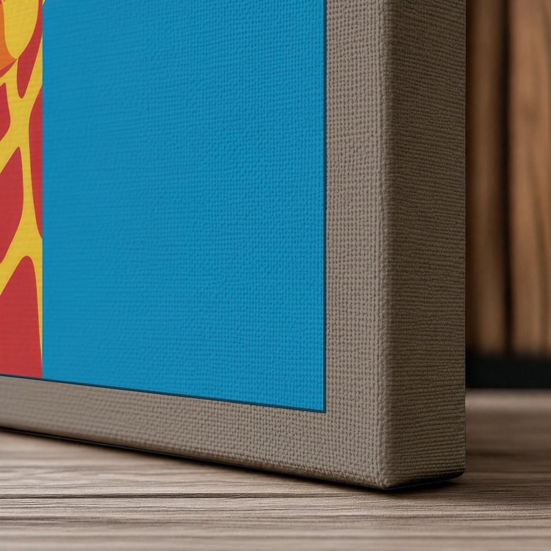 Giraffe Head Bold Modern - Wrapped Canvas, 18x12 - 45.7 x 30.5 cm, Taupe Border