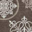 Tapis intérieur / extérieur lavable à motif de médaillon floral beige et ivoire 3 pi x 5 pi