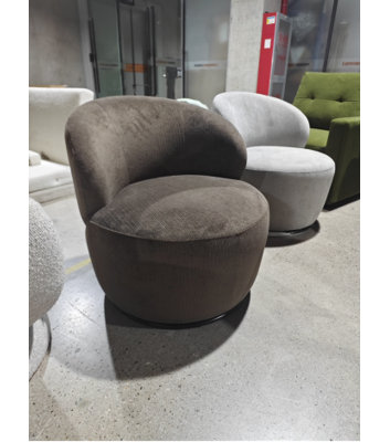 28.4" W Chenille Upholstered Swivel Accent Barrel Chair