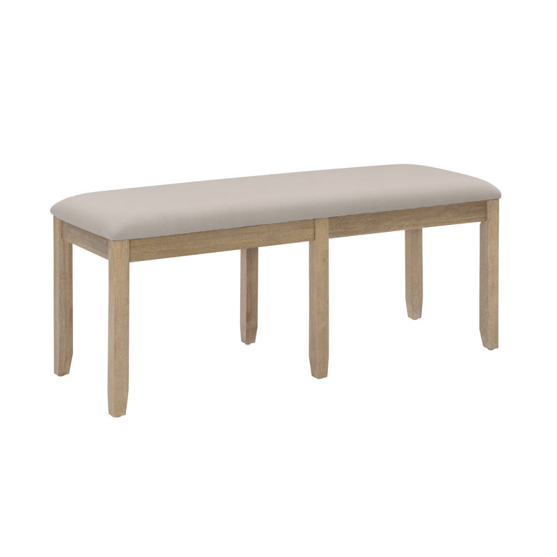 Entwistle Cotton Blend Upholstered Bench, Graywash