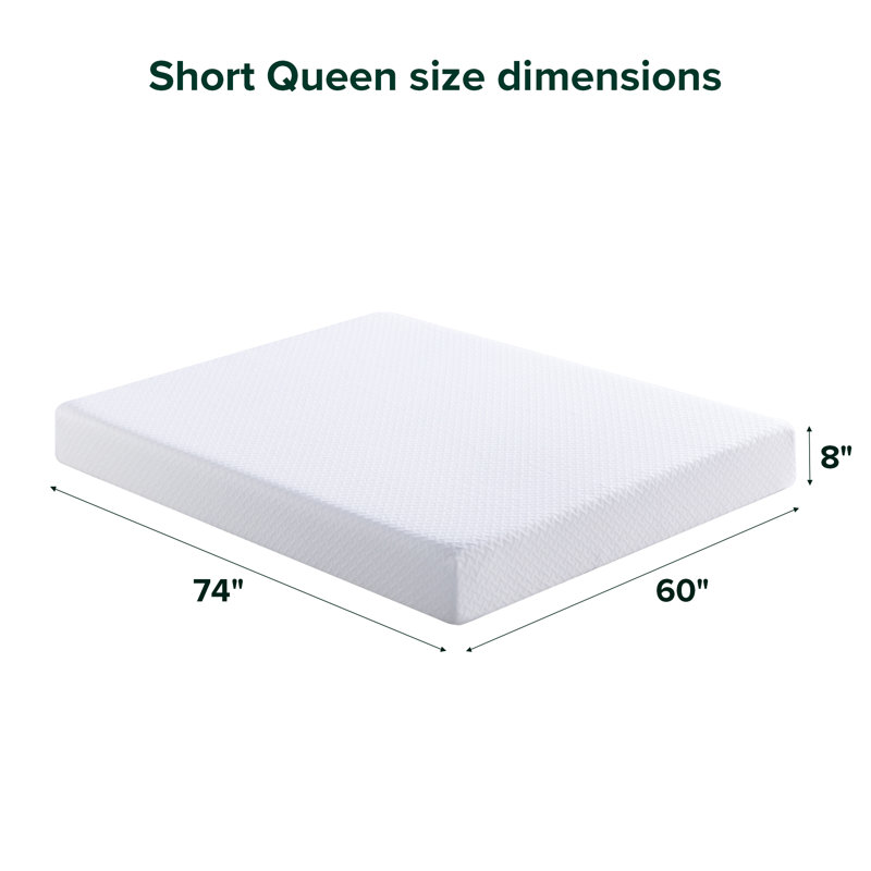 Matelas en mousse viscoélastique gélifiée mi-ferme 8 po Sleep by Wayfair ™, Grand lit court