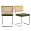 Chaise d'appoint rembourrée avec dossier en rotin et structure en acier Marlow Cantilever H 18,8 po-1002301607-959553617
