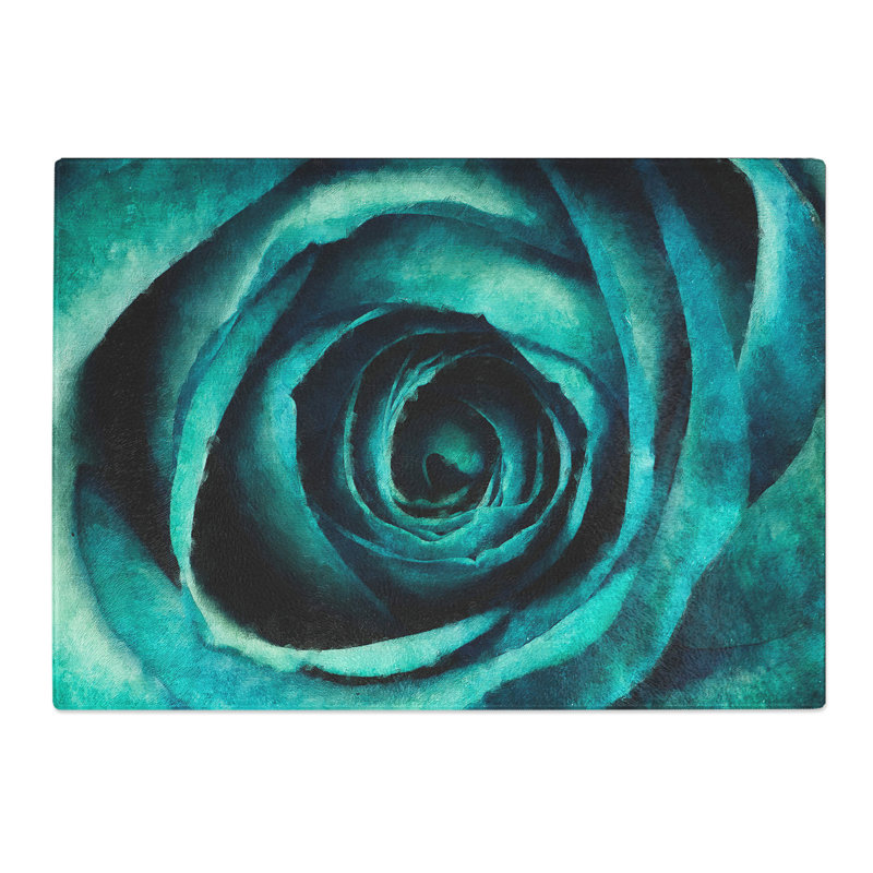 Tempered Glass a Rose Painting Chopping Board, 20 cm x 28.5 cm