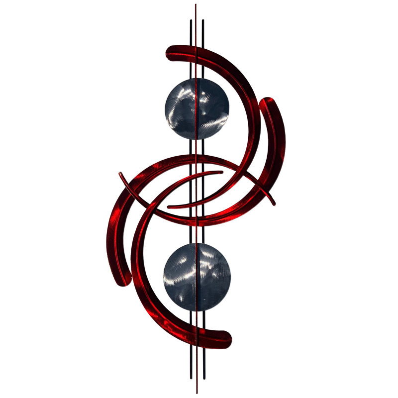 Meyerdirk Art Contemporary Celestial Steel Wall Art - Candy Red, Candy Red