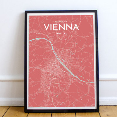 Vienna City Map - Unframed Graphic Art Print on Paper