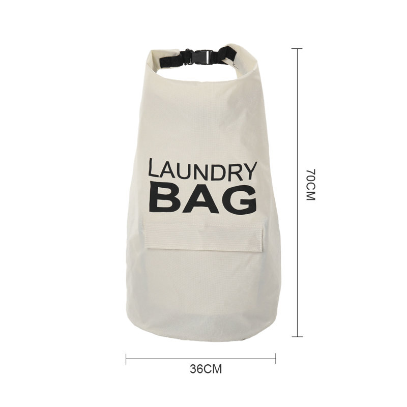 Chaia 600D Oxford Cloth + PE Coating Laundry Bag, Beige/Black