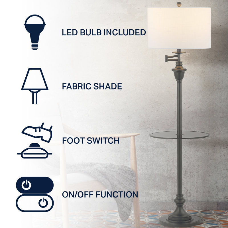 Waldenburg 60'' Tray Table Floor Lamp, Black