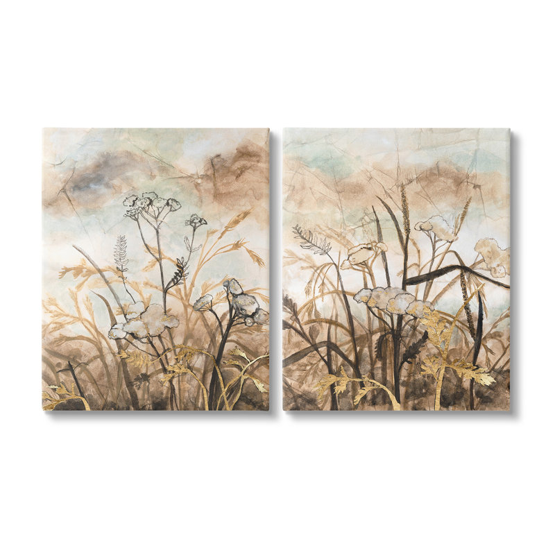 "Cadre abstrait de la nature abstraite" par Vanna Lam, 2 pièces sur toile, H 30 po x l 24 po