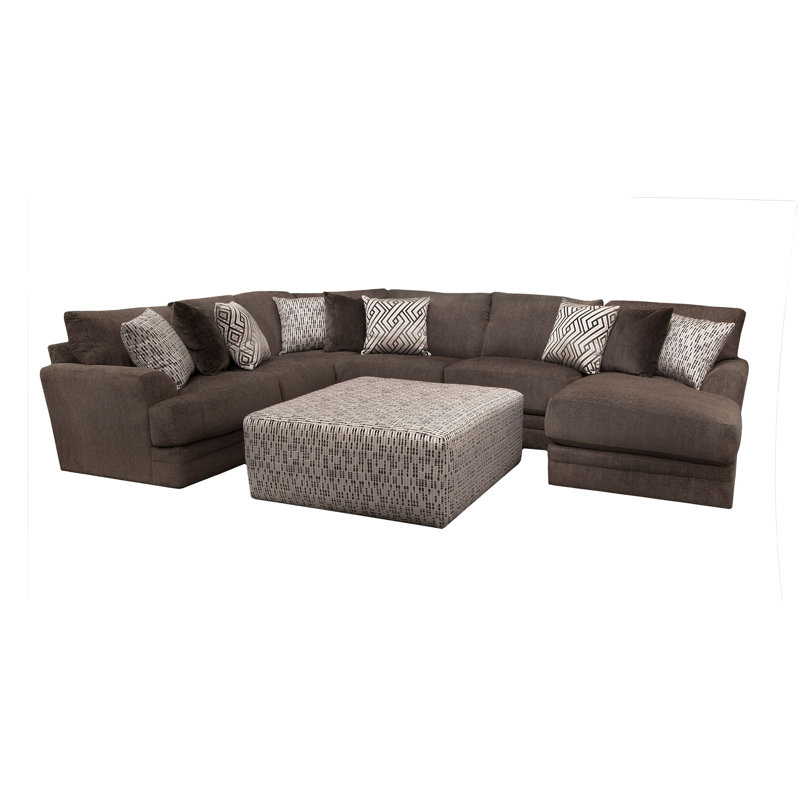  Canapé modulaire rembourré 4 pièces Dhiaan, Accoudoir à droite (vu de face)