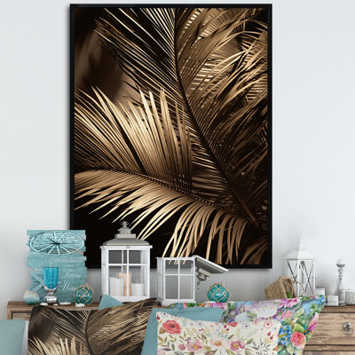 Sepia Serenity Palm Leaves I - Palm Trees Wall Art Palm Canvas Print