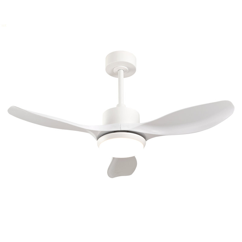 Best-Selling 42-Inch Modern White Ceiling Fan With Light, Featuring 3 ABS Plastic Blades, Remote Control Operation, Reversible DC Motor, And Dimmable LED Lighting.