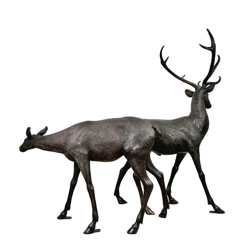 Deer Bronze Garden Statue