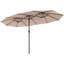 Ensemble de salle à manger de patio rectangulaire en métal pour 6 personnes avec parasol et coussins Alyah