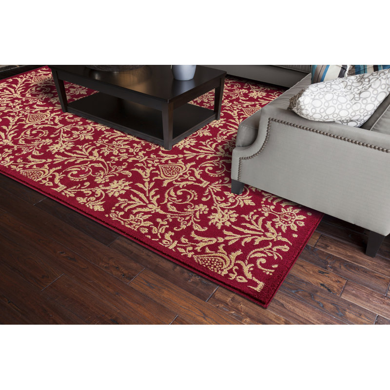 Tapis rouge royal à tissage plat Royal, Rectangle 5 pi 3 po x 7 pi 7 po