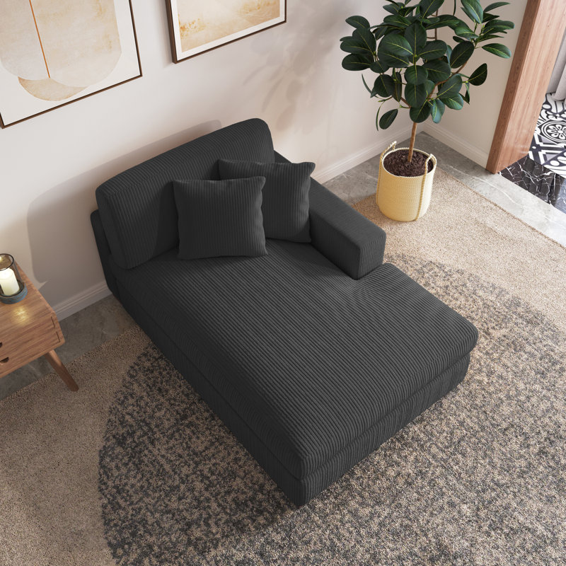 Milbrey Desborough Chaise Lounge, Grey, Right Hand Facing