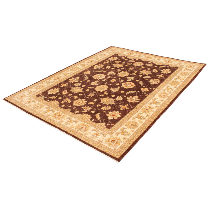Tapis brun foncé Peshawar Oushak 9 pi 1 po x 11 pi 7 po