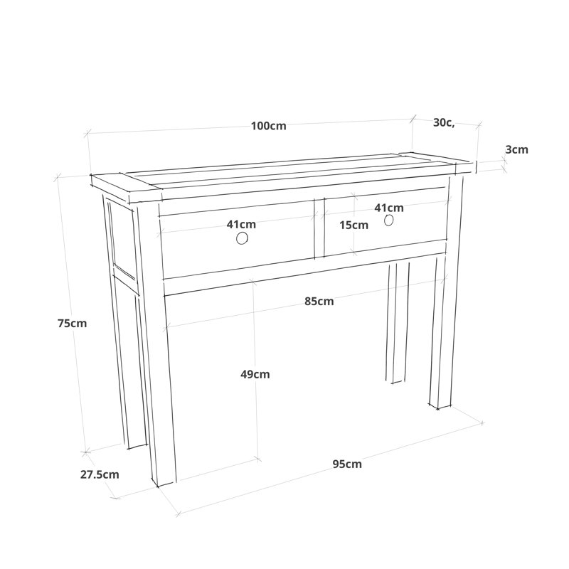 Carreen 100cm Console Table, Brass