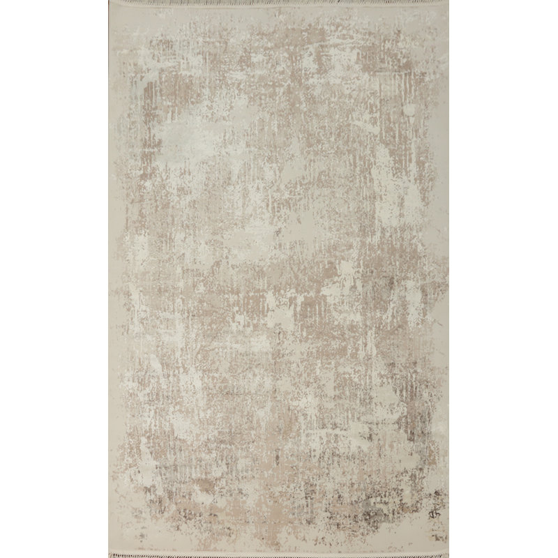 Tapis neutre tonique 5 x 8 au look rustique vieilli