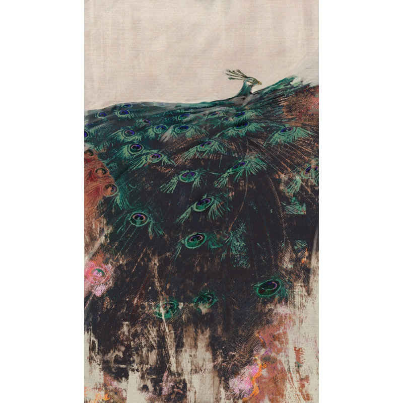 Noble Peacock 1 Print by Todaro, Katie, Gold Floater Framed, 50'' H x 30'' W