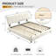 Structure de lit très grand avec tête de lit capitonnée, conception de coussin ultra doux, revêtement en chenille et support en lattes de métal et de bois-1221630752-1221630765