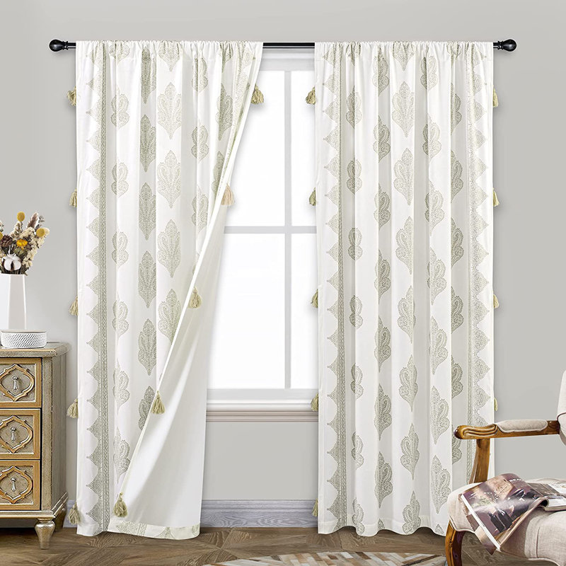 Abtal Room Darkening Curtain Pair, Champagne Beige
