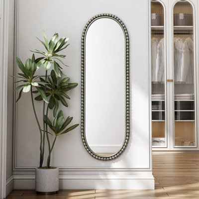 Miroir ovale en fer de style antique, pour décorer le salon, la chambre à coucher, le vestibule - miroir argenté et l'entrée