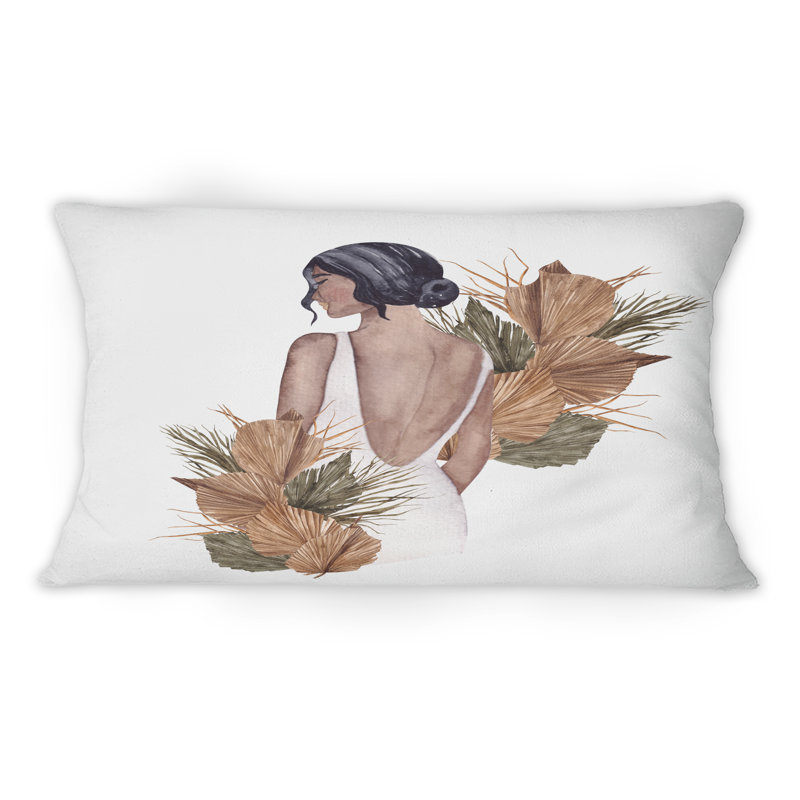 Coussin décoratif 12 "x 20" Pretty Bride And Flowers - Glam