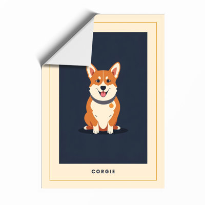 Cheerful Corgi Modern - Framed Print