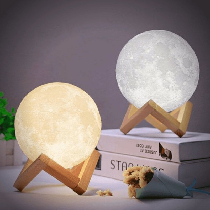 Lampe lune, H 7,15 po x l 6,85 po x P 6,75 po