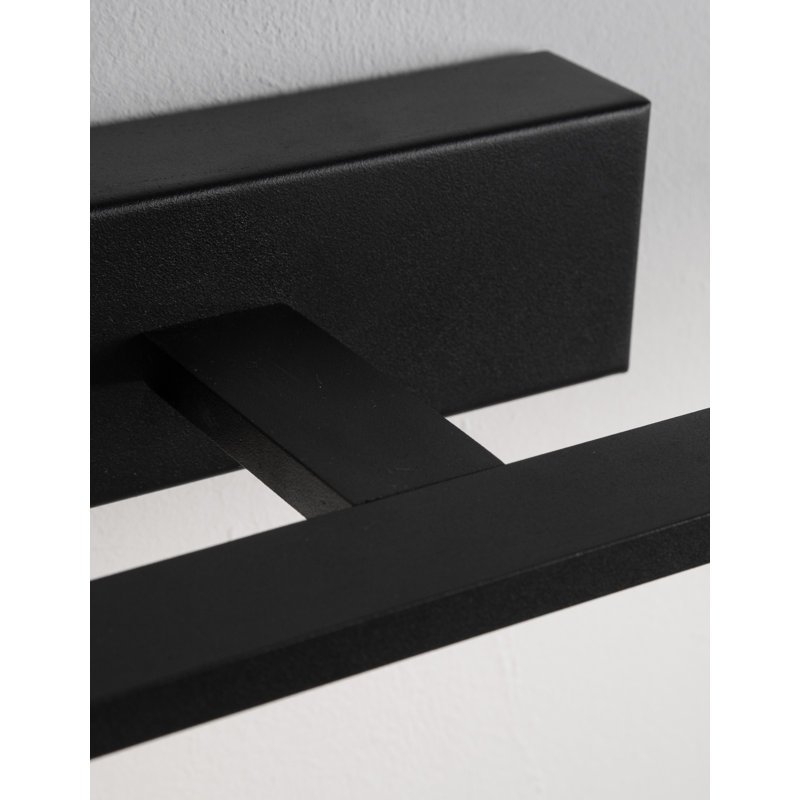LED Flush Mounted Sconce, Black, 6cm H x 62cm W x 14cm D