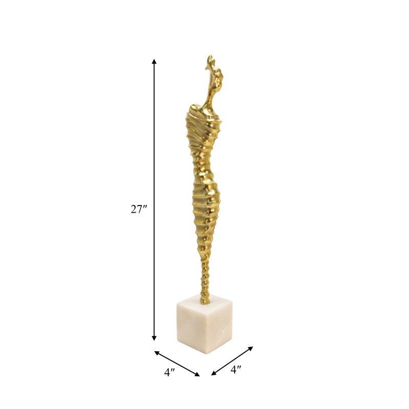 Modern Abstract Aluminum Sculpture with Artistic Human Form on Marble Base - Contemporary Metal Art Decor Featuring Sleek Design and Sculptural Detail for Stylish Display Spaces
