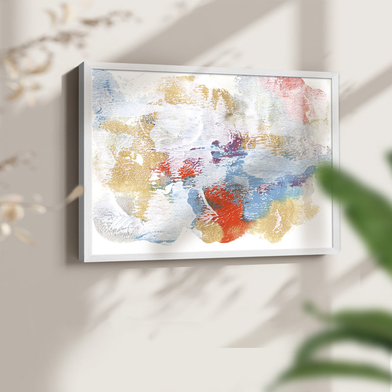 Coucher de soleil blanc délavé II - reproduction encadrée - réarmable, H 8 po x l 10 po, Blanc