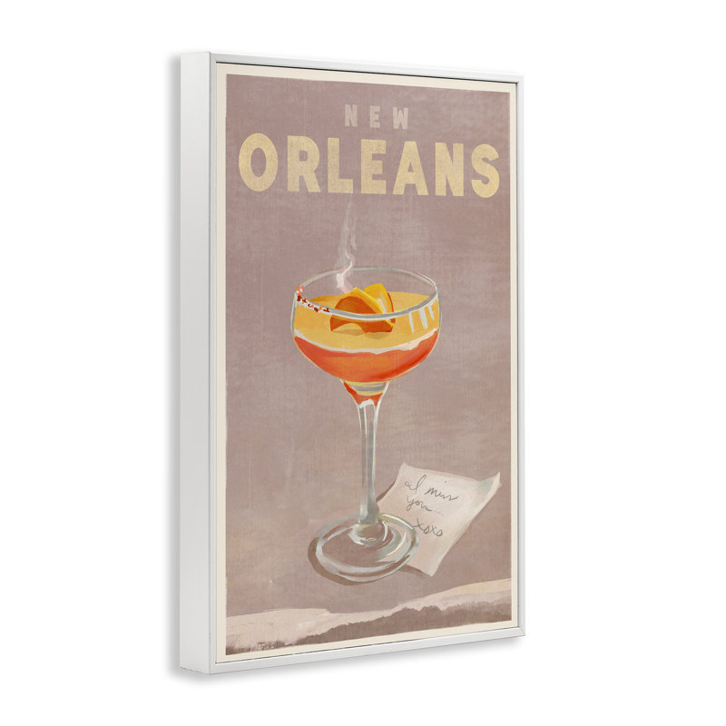 Art de giclée encadrée cocktail de la Nouvelle-Orléans par The Whiskey Ginger bk-085, H 30 po x l 20 po