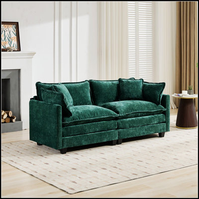 Cloud Sofa Loveseat, Modern Sectional Couch With Comfy Double Layer Cushions, Breathable Chenille Fabric For Living Room And Bedroom