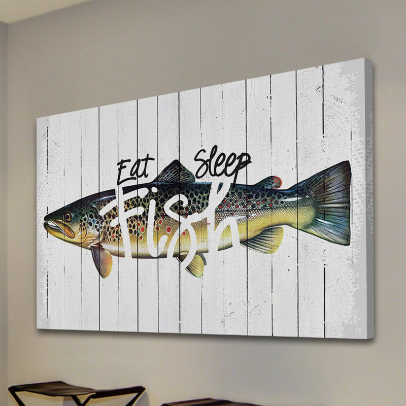 Wishin I Was Fishin by Saturday Evening Post - Wrapped Canvas Print, 102 cm H x 152 cm W x 4 cm D