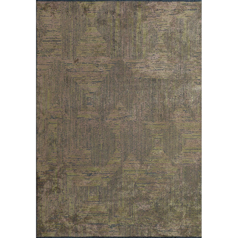 Tapis traditionnel à motif géométrique, Carré 9 pi