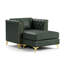 Canapé Chesterfield 1 place modulaire avec coussins capitonnés vert pour salon, appartement-132951357-132951355