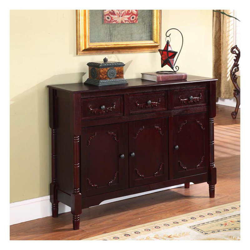 Glen Arbor Wood Console Sideboard Table with Drawers and Storage, Cherry