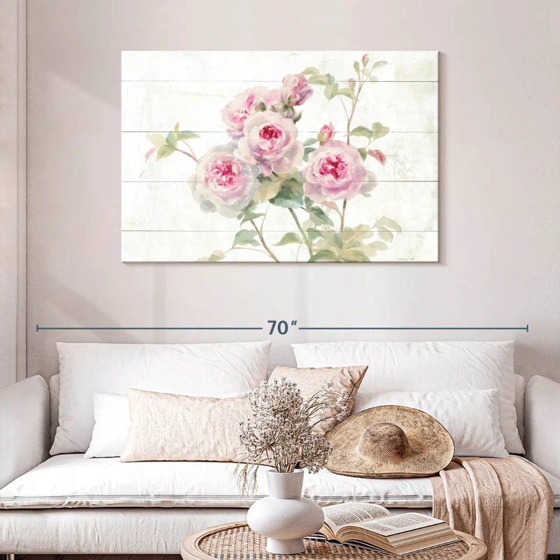 Harnek Sweet Roses sur bois, H 30 po x l 45 po