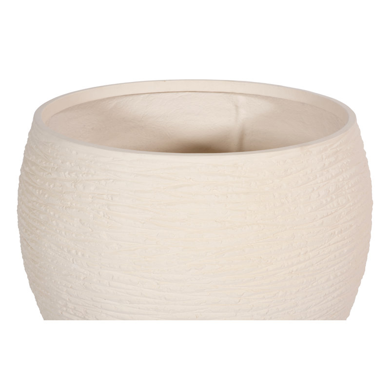 Modern White Stone Cast 36" Patio Planter