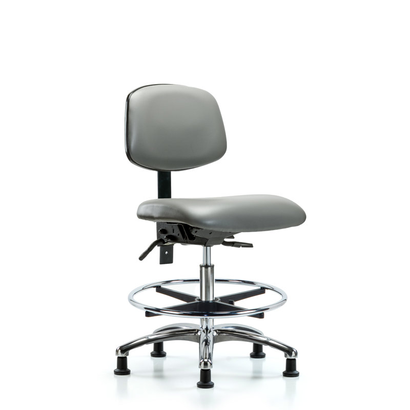 Lakay Vinyl Task Chair, No, Light Gray, Glides