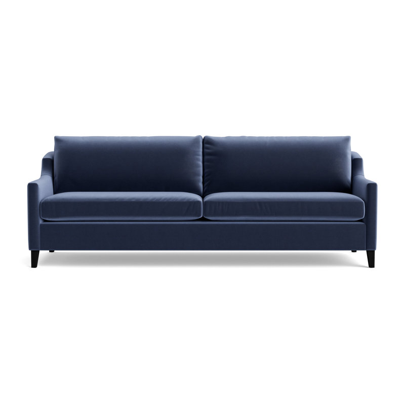 Gigi No Skirt 85 Sofa, Black, Performance Velvet - Indigo