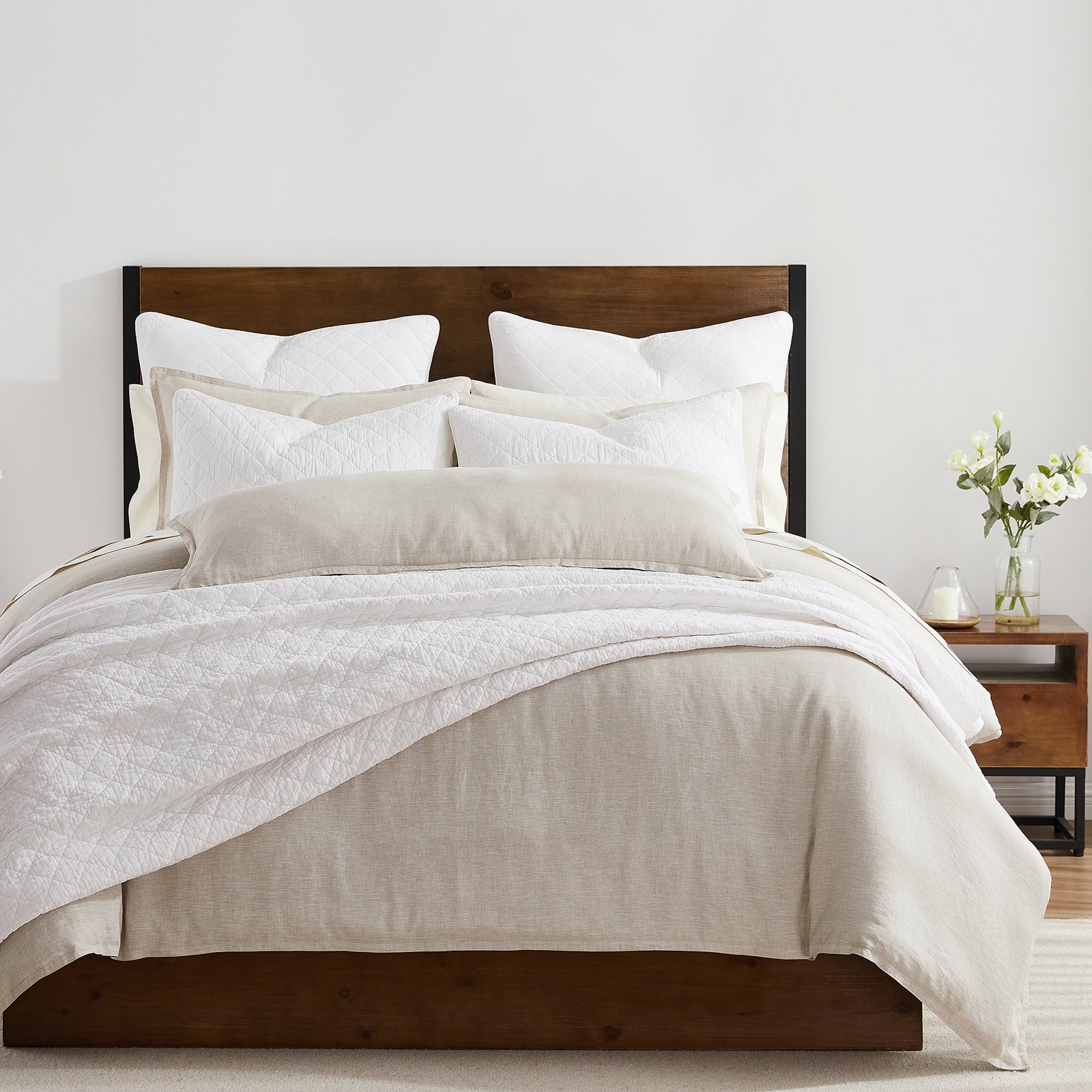 Bostwick Cotton Gauze Quilt Set, King Quilt + 2 King Shams, Vintage White