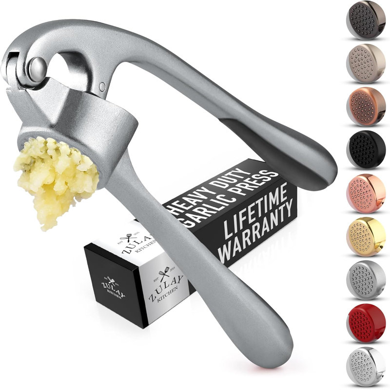 Zulay Kitchen Premium Garlic Press, Gray