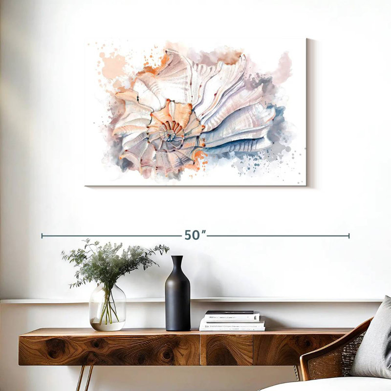 Aletra Nautilus Seashell Splash, 24" H x 36" W