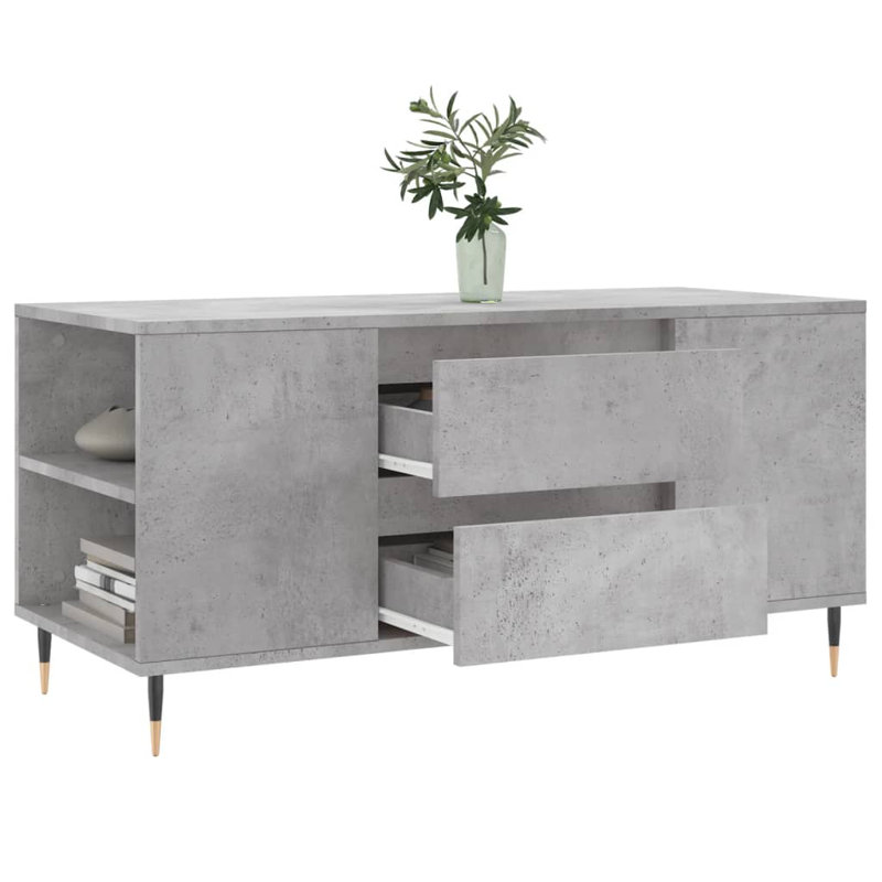 Mikera Coffee Table with Storage, Concrete Grey