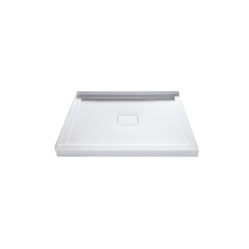 Base de douche en acrylique blanche avec fond lisse et drain central Andrea-L 39 x 5, Gauche