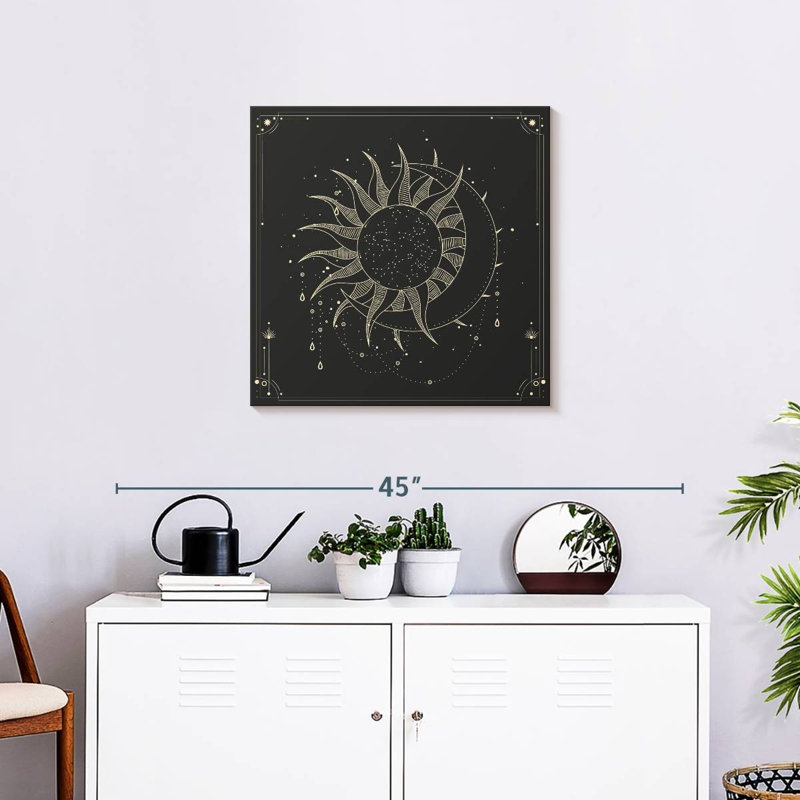 Soleil et lune rétro Oberle, H 24 po x l 24 po