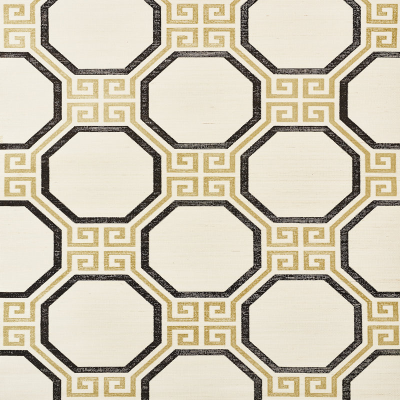 Octavia Sisal Wallpaper, Gold/Jet